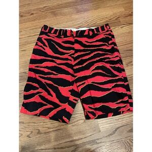 Loudmouth Golf Men's Golf Shorts Red Black Tiger Print Size 36 Preppy Animal